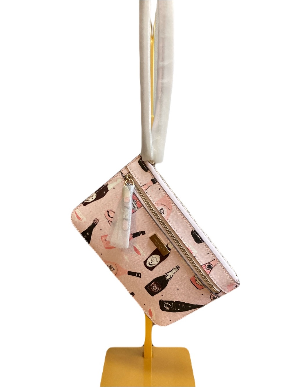 Kate Spade New York Shore Street Tinie Champagne Wristlet (Pink Multi) - NWT